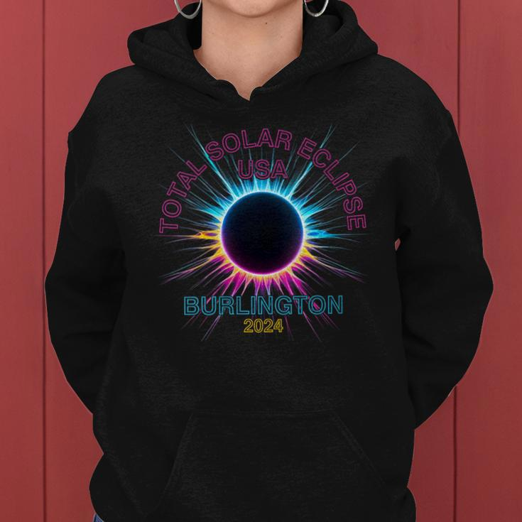 Total Solar Eclipse Burlington For 2024 Souvenir Women Hoodie