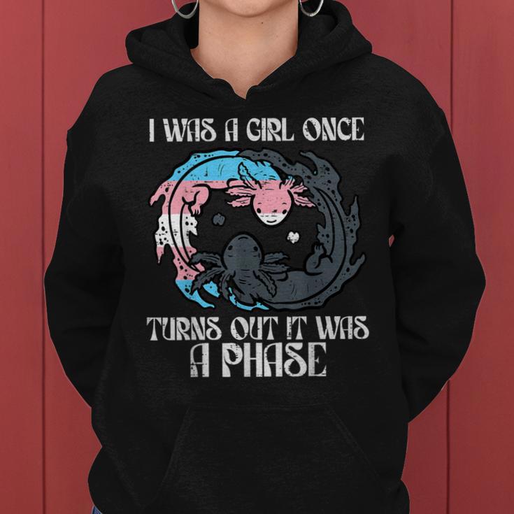 Transgender I Was Girl Once Just A Phase Trans Pride Lgbtq Women Hoodie