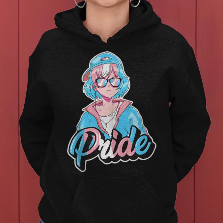 Transgender Pride Japanese Cool Anime Girl Trans Flag Women Hoodie