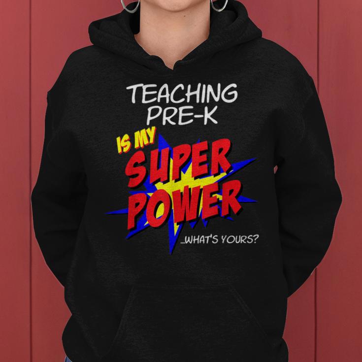 Trendy Pre-K School Teacher Superhero Superpower Comic Book Women Hoodie