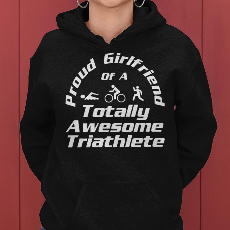 Triathlete Supporter Girlfriend Triathlon Run Swim Bike Women Hoodie