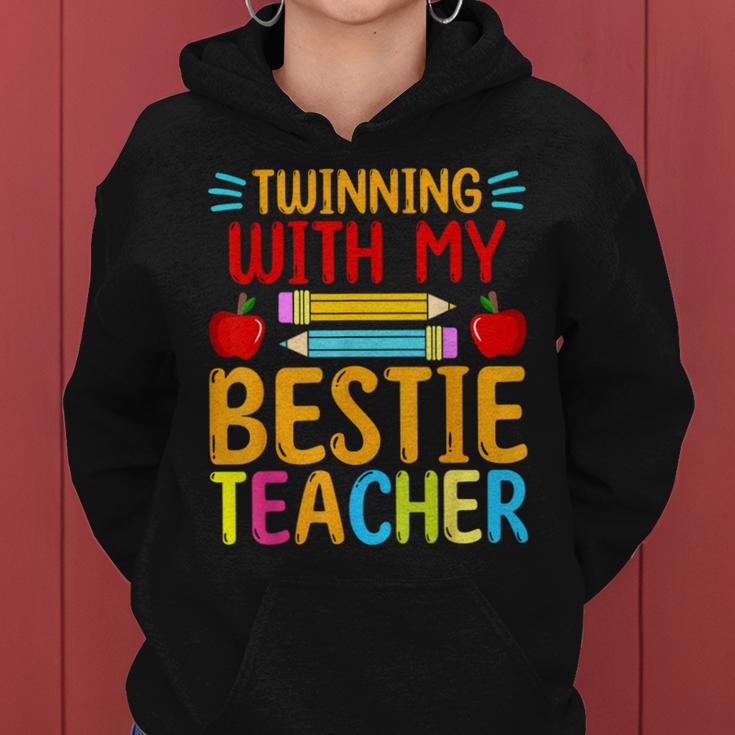 Twinning With My Bestie Teacher Boy Spirit Week Twin Day Women Hoodie