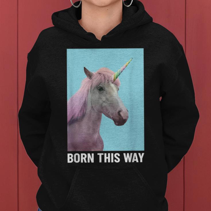 Unicorn Born This Way Stay Weird Cool Horse Classic Women Hoodie