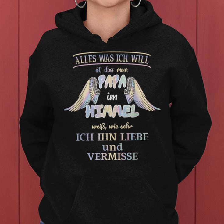 Vermisse Und Liebe Meinen Papa Im Himmel Kapuzenpullover für Damen