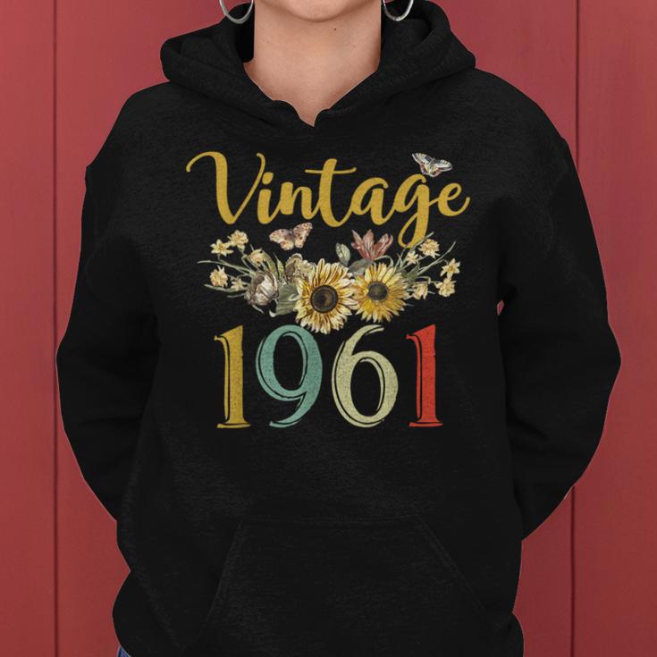 Vintage 1961 Sunflower 63Rd Birthday Awesome Since 1961 Women Hoodie