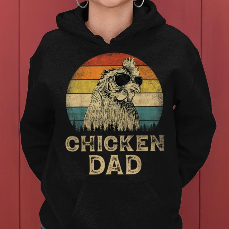 Vintage Chicken Dad Chicken Lovers Daddy Father's Day Women Hoodie