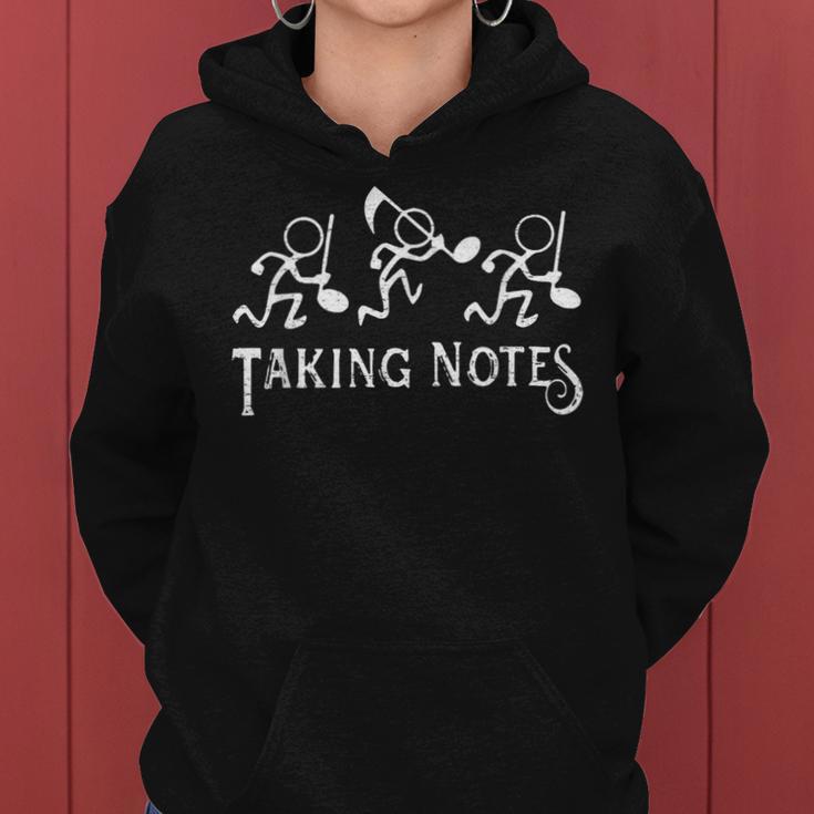 Vintage Musical Taking Notes Music Lovers Teachers Women Hoodie