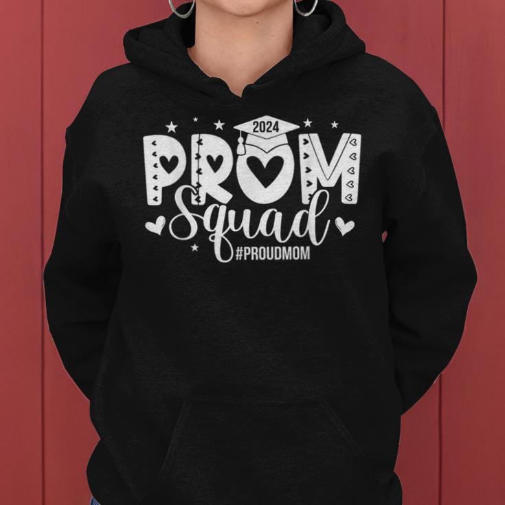 Vintage Prom Squad 2024 Proud Mom Graduation Class Of 2024 Women Hoodie