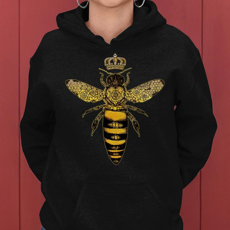 Vintage Queen Bee Earth Day Nature Love Save The Bees Women Hoodie