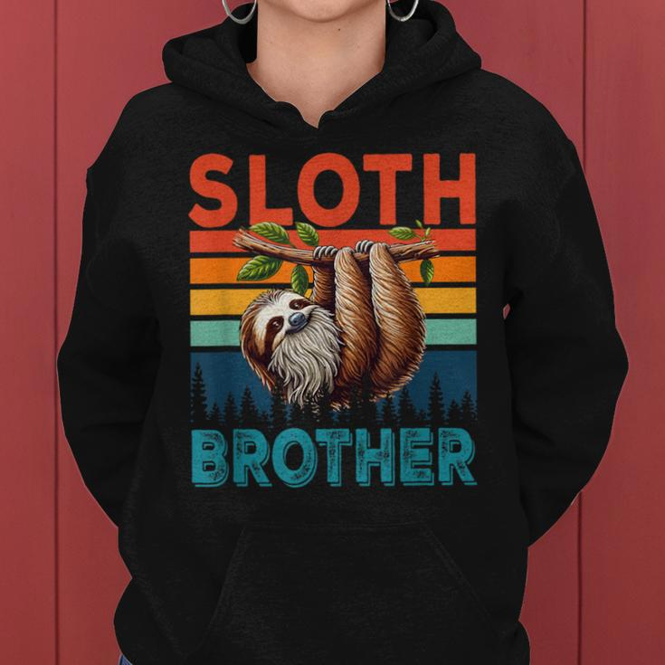 Vintage Retro Sloth Costume Brother Father's Day Animal Women Hoodie