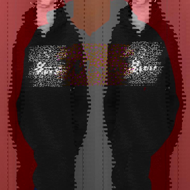 Vintage Rosa Leopardo Mama Gráfico Cheetha Amor Mama Corazón Sudadera con capucha para mujer