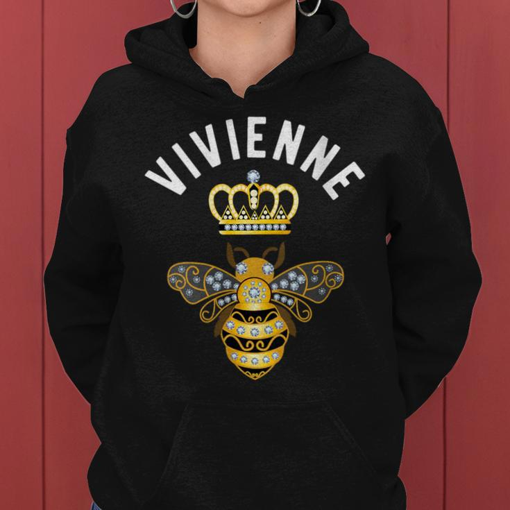 Vivienne Name Vivienne Birthday Queen Crown Bee Vivienne Women Hoodie