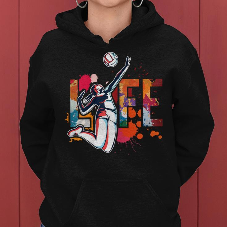 Volleyball Player Colorful Girls Sports Graphic Women Hoodie