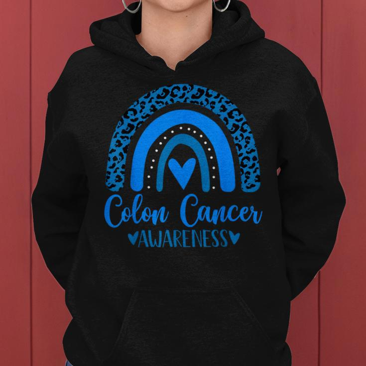 We Wear Blue Rainbow Awsewome For Colon Cancer Awareness Women Hoodie
