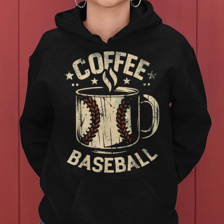 Wochenenden Kaffee Baseball Retro Baseball Mama Papa Kapuzenpullover für Damen