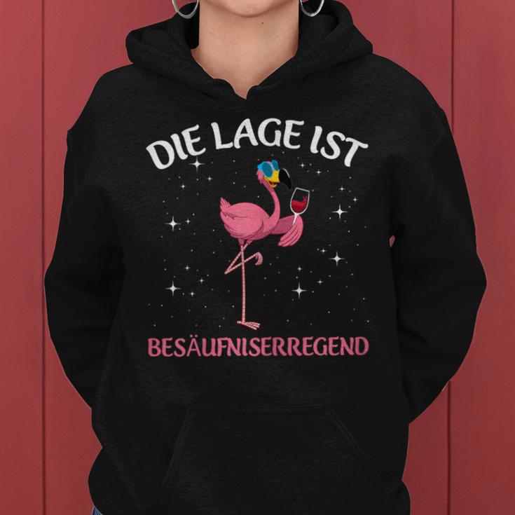 Women's Die Lage Ist Besaffniserregen Wine Flamingo Running Party S Kapuzenpullover für Damen