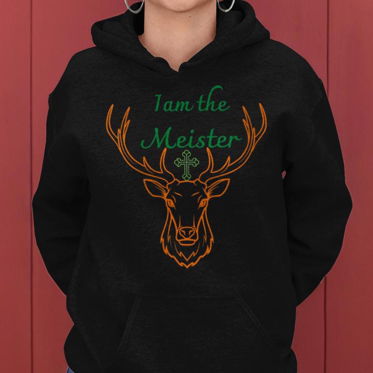 Women's With-Neck Ich Bin Der Meister Jaegermeister Papa Mama Deer Kapuzenpullover für Damen