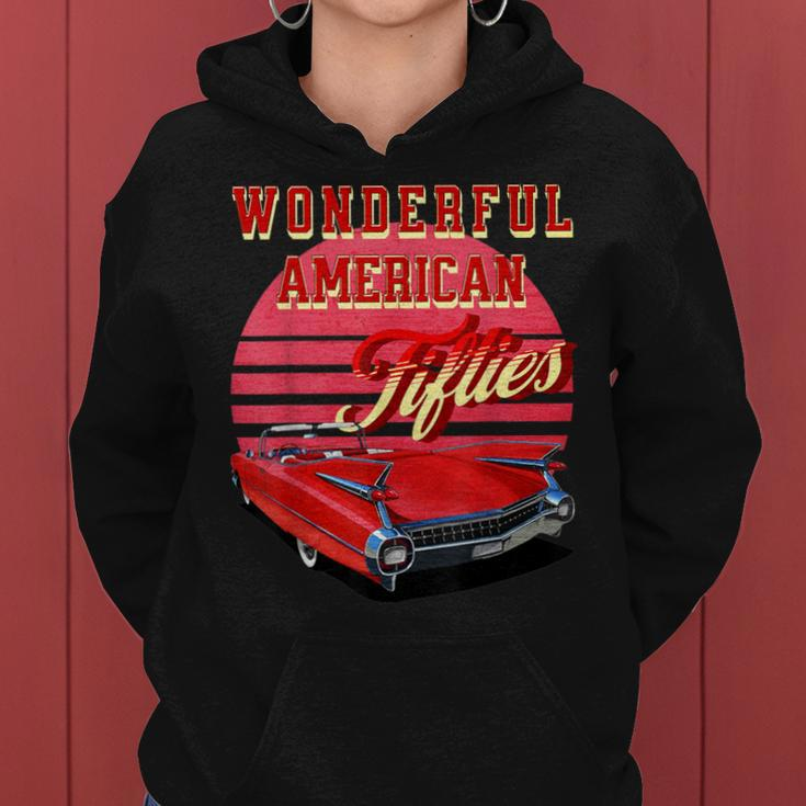 Wonderful American Fifties Retro Sunset 50S Vintage Car Women Hoodie