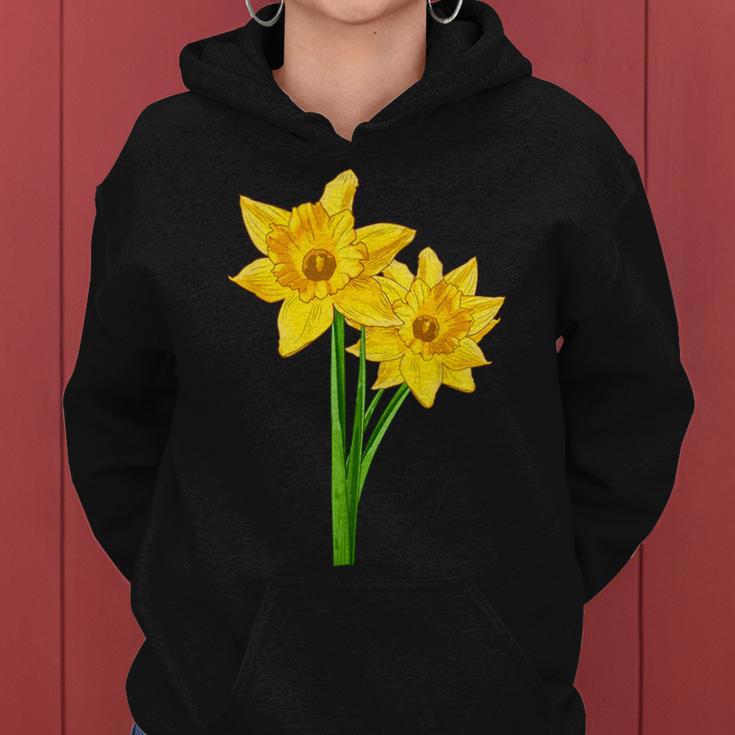 Yellow Daffodil Flowers Floral Spring Easter Garden Women Hoodie