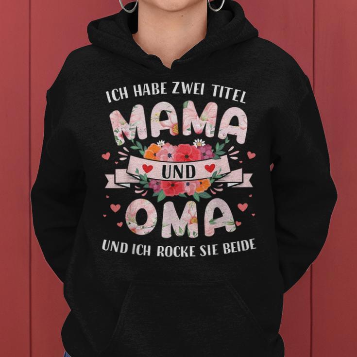 Zwei Titel Mama Oma Zum Muttertag Geburtstag Weihnachten Kapuzenpullover für Damen