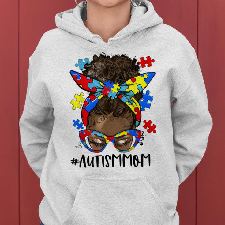 African Black Autism Mom Afro Mother Autism Awareness Women Hoodie