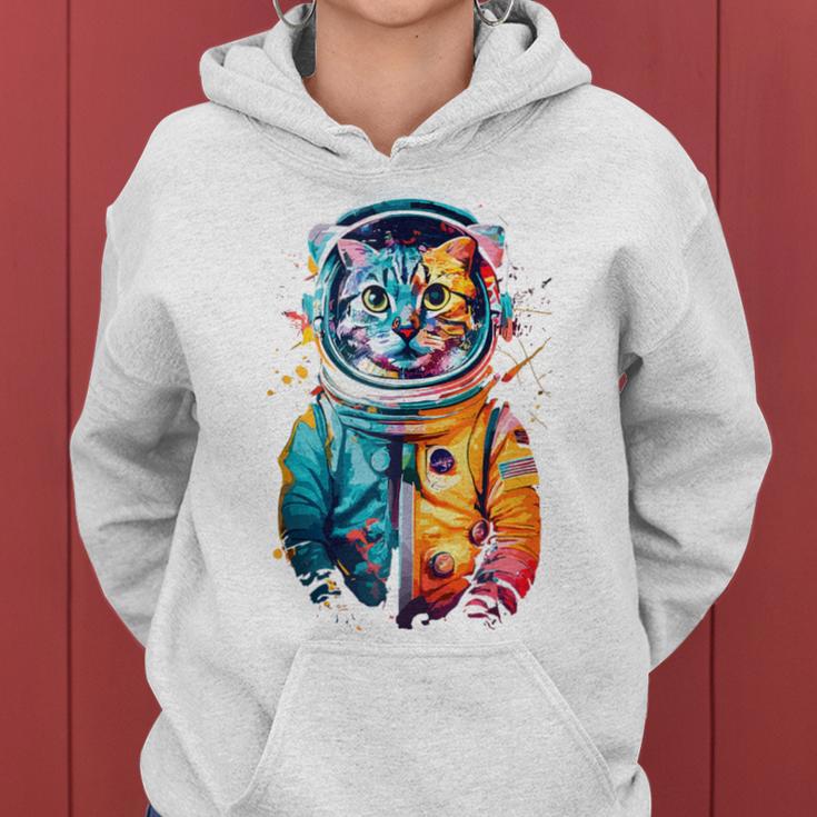 Astronaut Weltraum Katze Mama Papa Männer Kind Bunt Astronaut Weltraum Kapuzenpullover für Damen