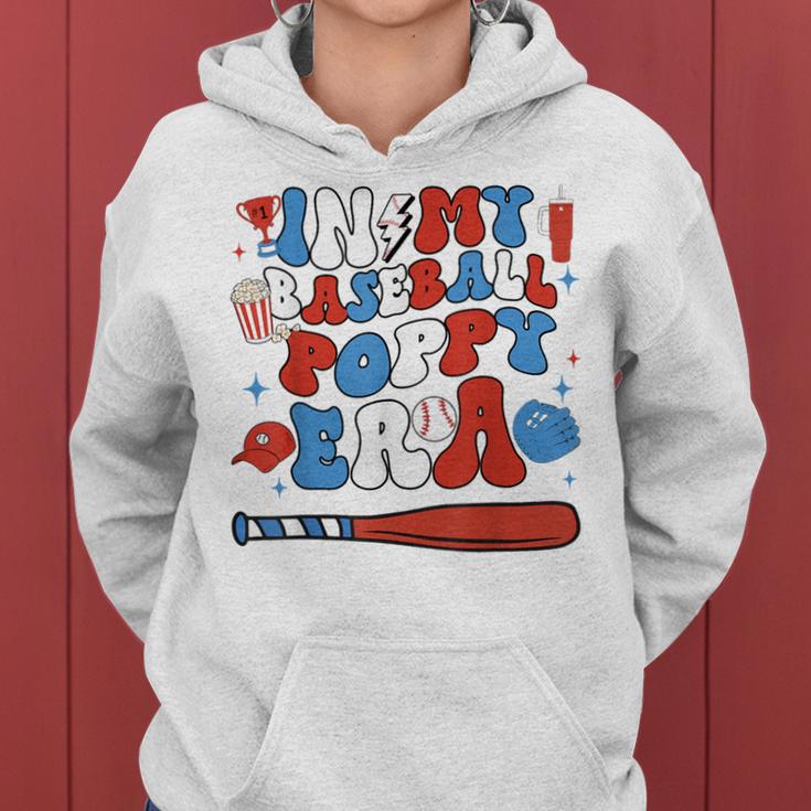 In My Baseball Poppy Era Groovy Baseball Pride Women Hoodie