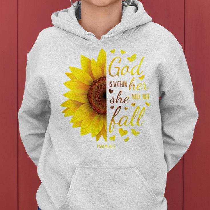 Christian Verse God Is Within Her She Will Not Fall Women Hoodie