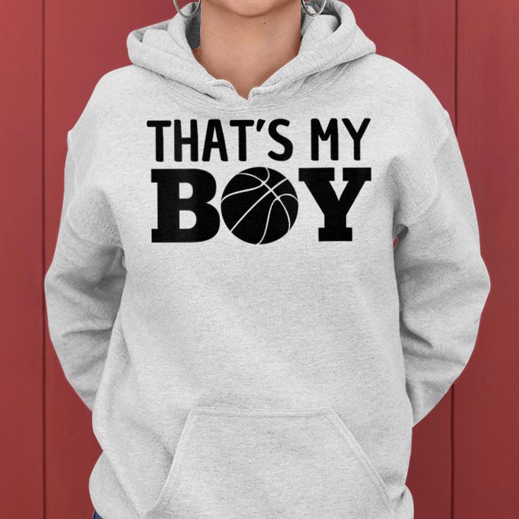 Damen Das Ist Mein Sohn Basketball Stolzer Ballsport Mama Papa Mit-Ausschnitt Kapuzenpullover für Damen