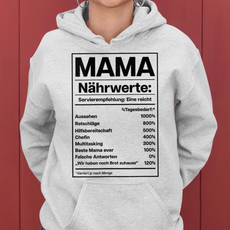 Damen Mama Nährwerte Tabelle X Muttertag Lustig Muttertagsgeschenk Kapuzenpullover für Damen