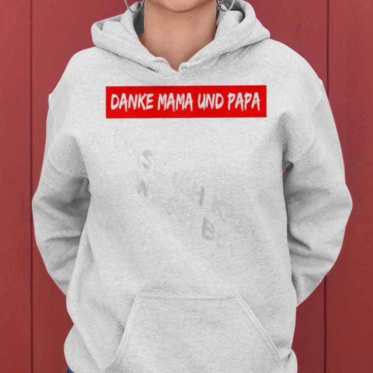 Danke Mama Und Papa Dass Ich Kein Wessi Bin Lustig Raglan Kapuzenpullover für Damen