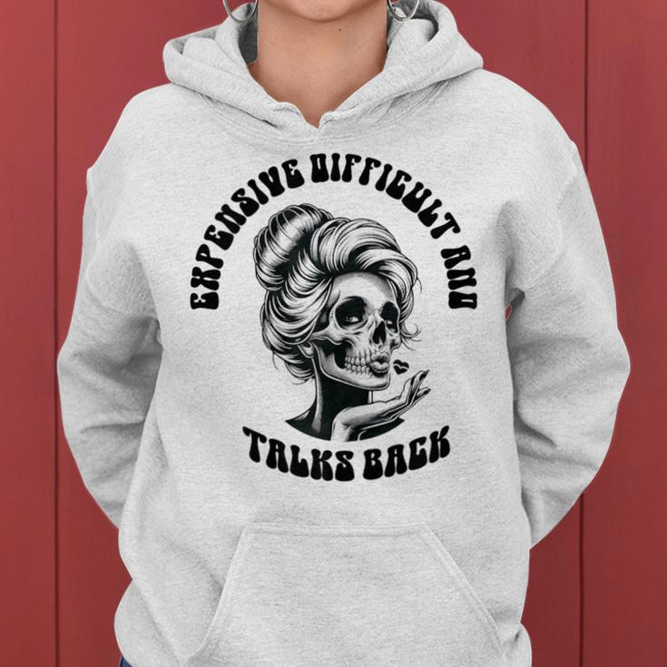 Expensive Difficult And Talks Back Messy Bun Women Hoodie