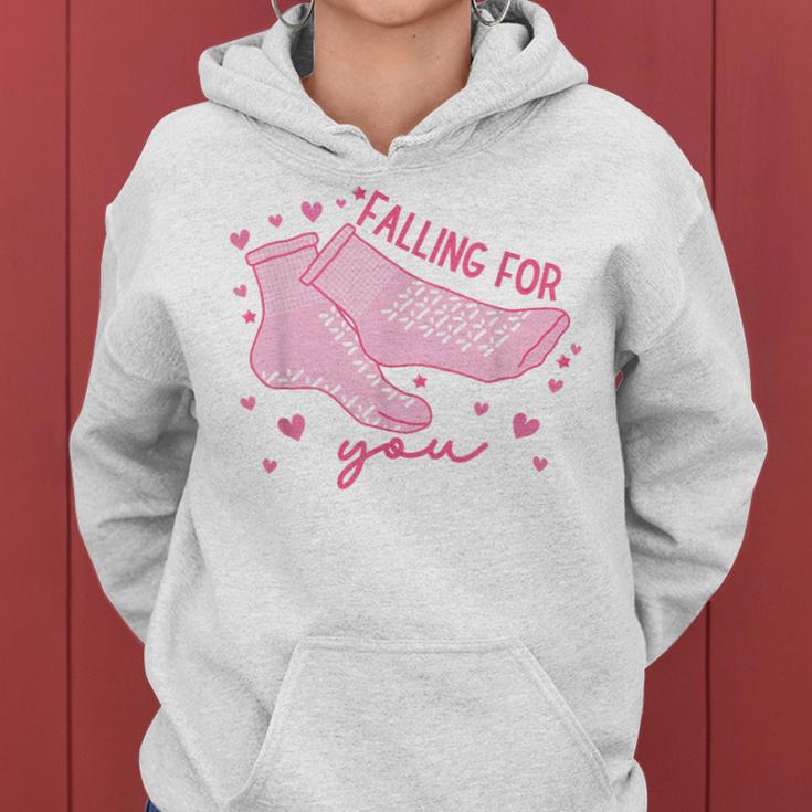 Falling For You Valentines Day Er Nurse Ortho Cna Icu Women Hoodie