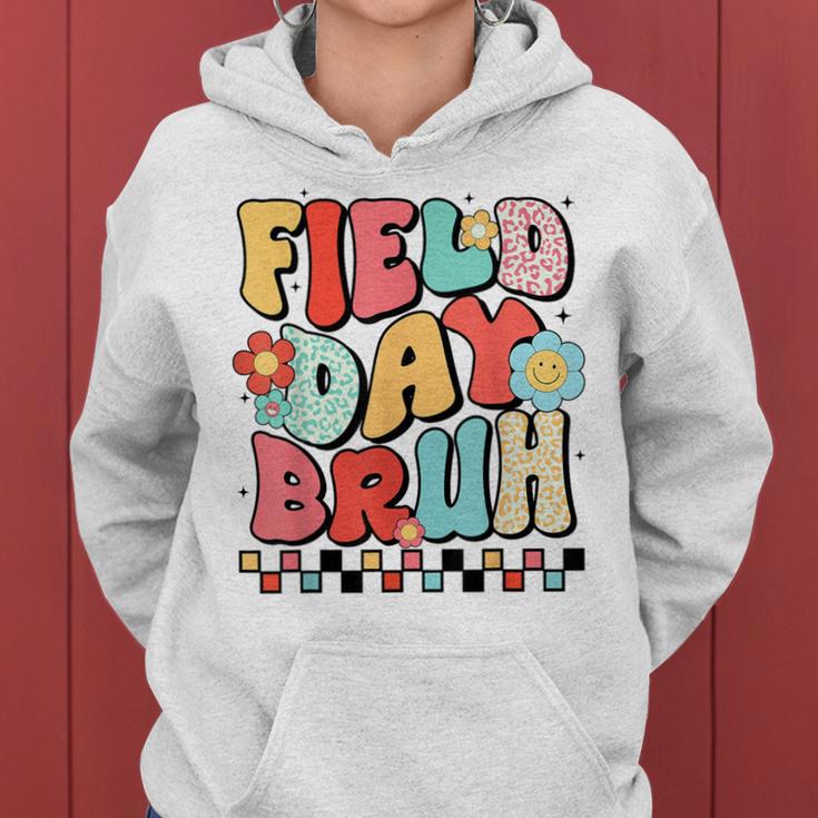 Field Day Bruh Groovy Saying Field Day 2024 Teacher Women Hoodie