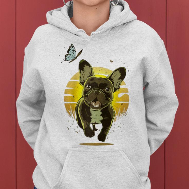 Frenchie Puppy Französische Bulldogge Hundeliebhaber Frenchie Mama Papa Raglan Kapuzenpullover für Damen