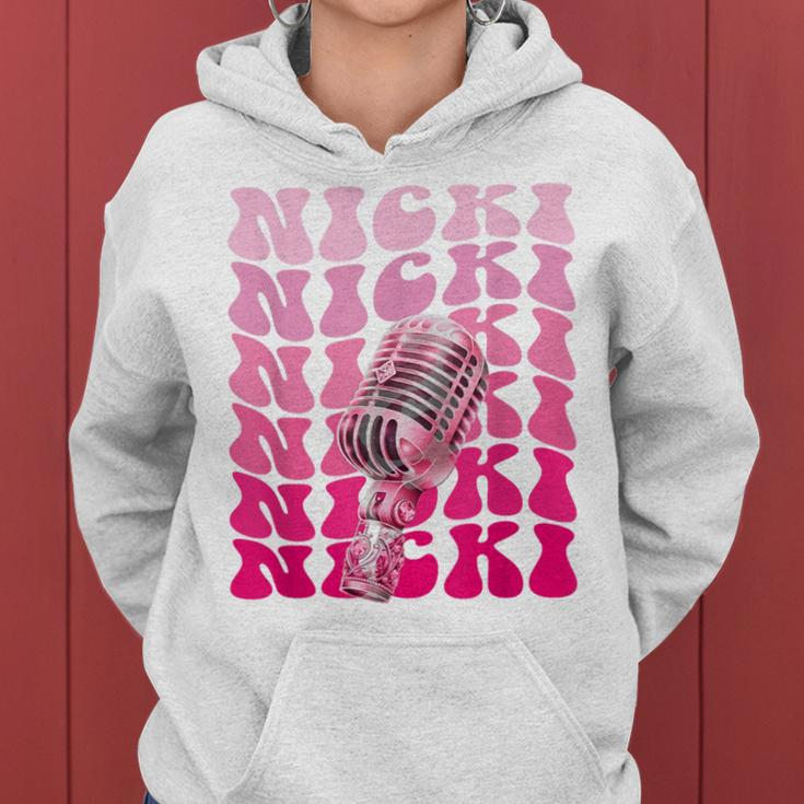 Girl Retro Personalized Name Nicki I Love Nicki Vintage 80S Women Hoodie