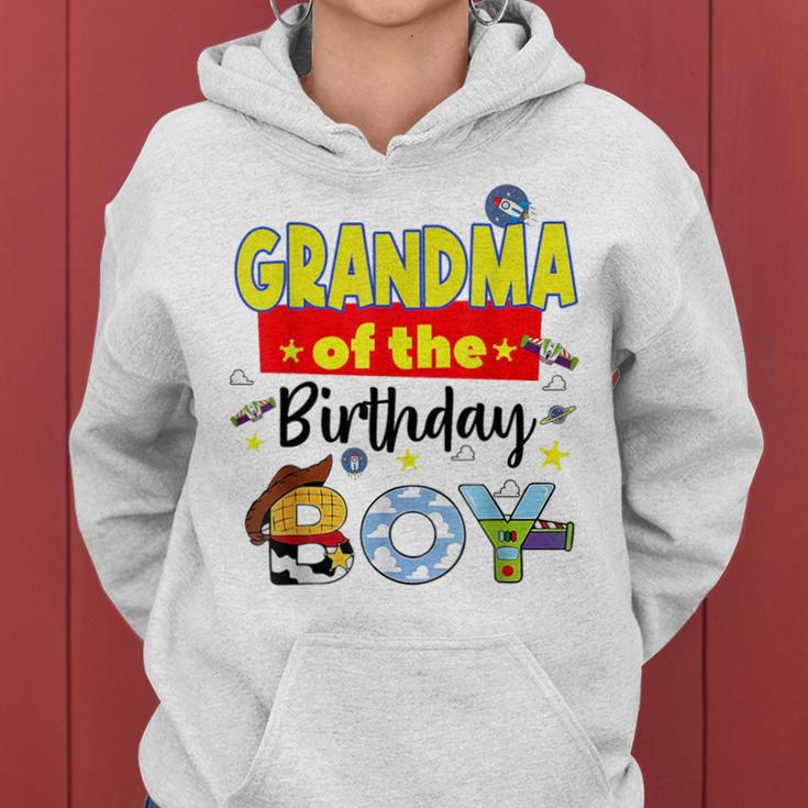 Grandma Of The Birthday Boy Toy Familly Matching Story Women Hoodie