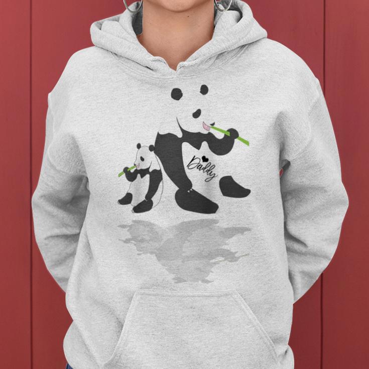 Herren Schöne Papa Panda Bär Bambus Familie Matching Raglan Kapuzenpullover für Damen