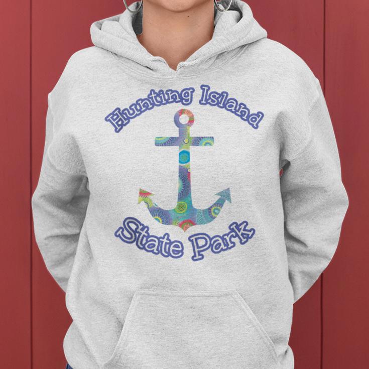 Hunting Island State Park Nautical Beach Boho Paisley Anchor Women Hoodie