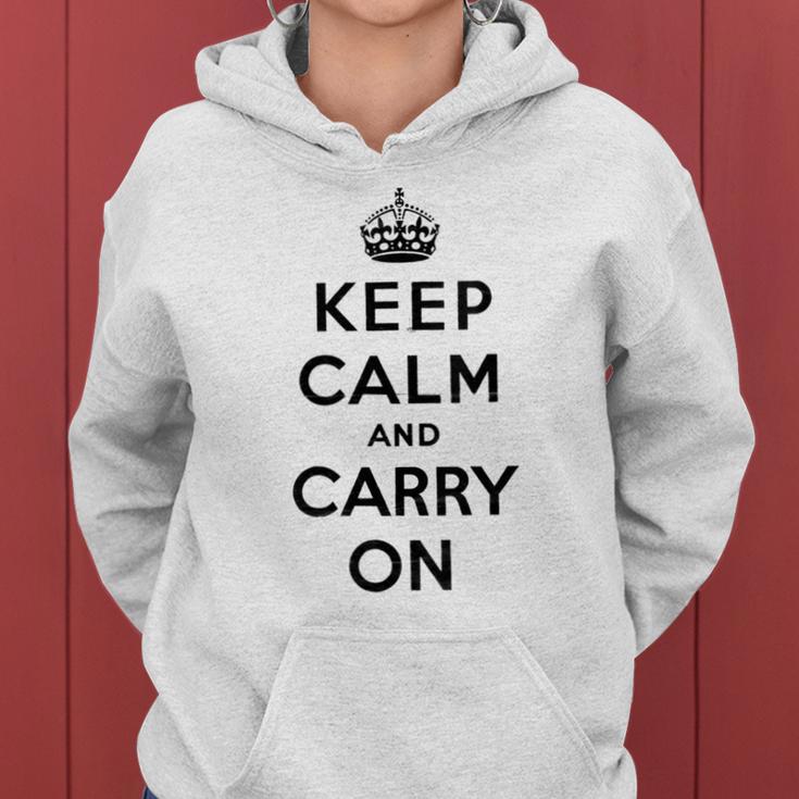 Keep Calm And Carry On Poster Vintage Women Hoodie