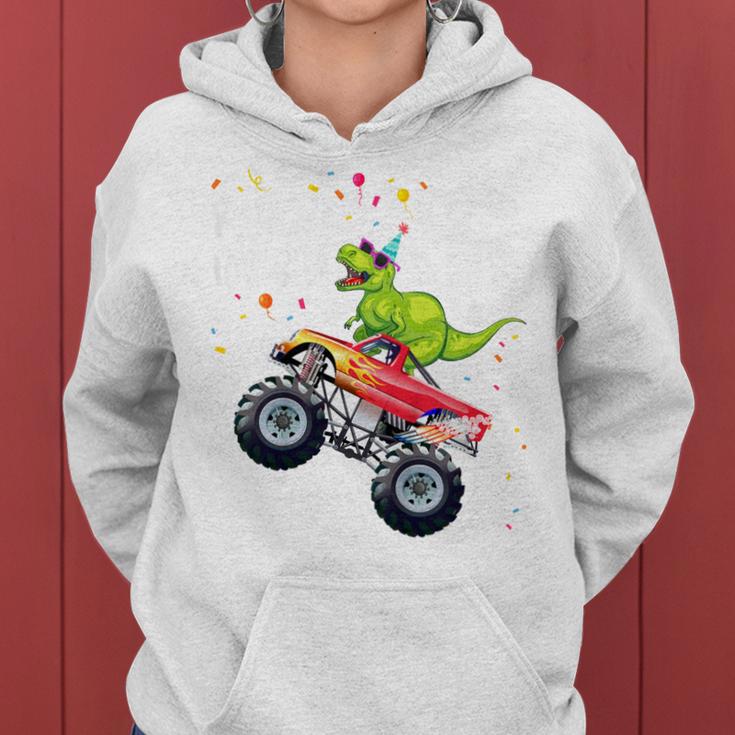 Kinder Geburtstag 6 Jahre Dinosaurier Monster Truck Jungen Mädchen Kapuzenpullover für Damen