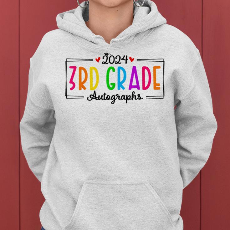 Last Day Of School Year 2024 Autograph 3Rd Grade Graduation Women Hoodie