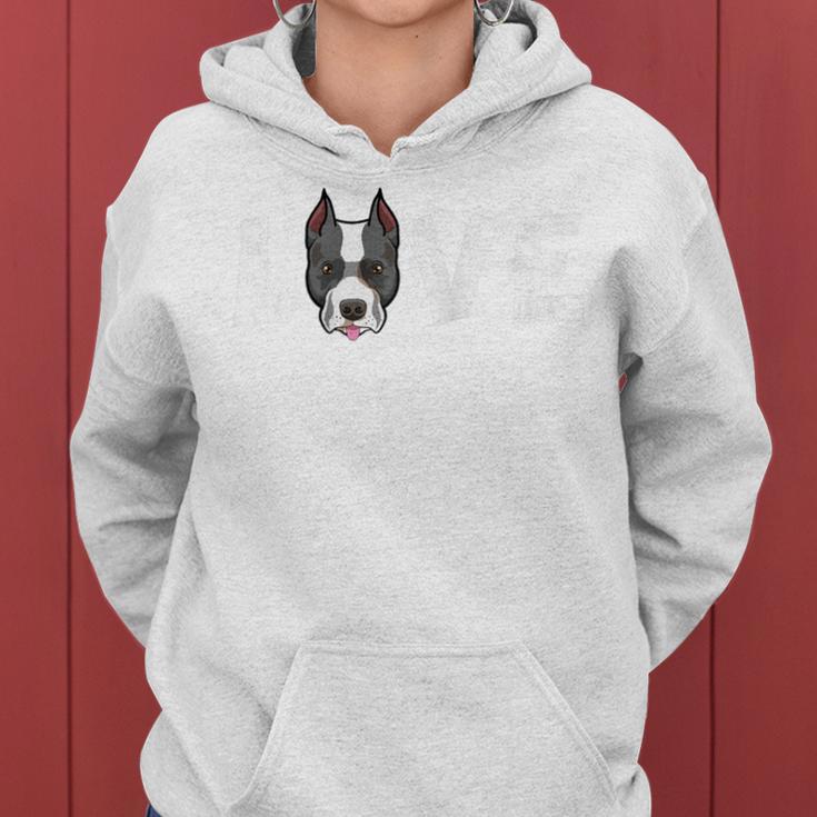 Liebe Stafforshire Bull Terrier Mama Lustiger Hund Papa Raglan Kapuzenpullover für Damen