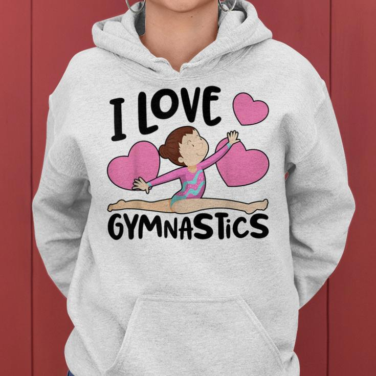 I Love Gymnastics Sports Gymnast Girls Cute Heart Women Hoodie