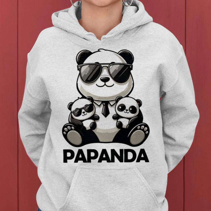 Lustige Geschenkeidee Papa Dadatertagater Panda Papanda Kapuzenpullover für Damen