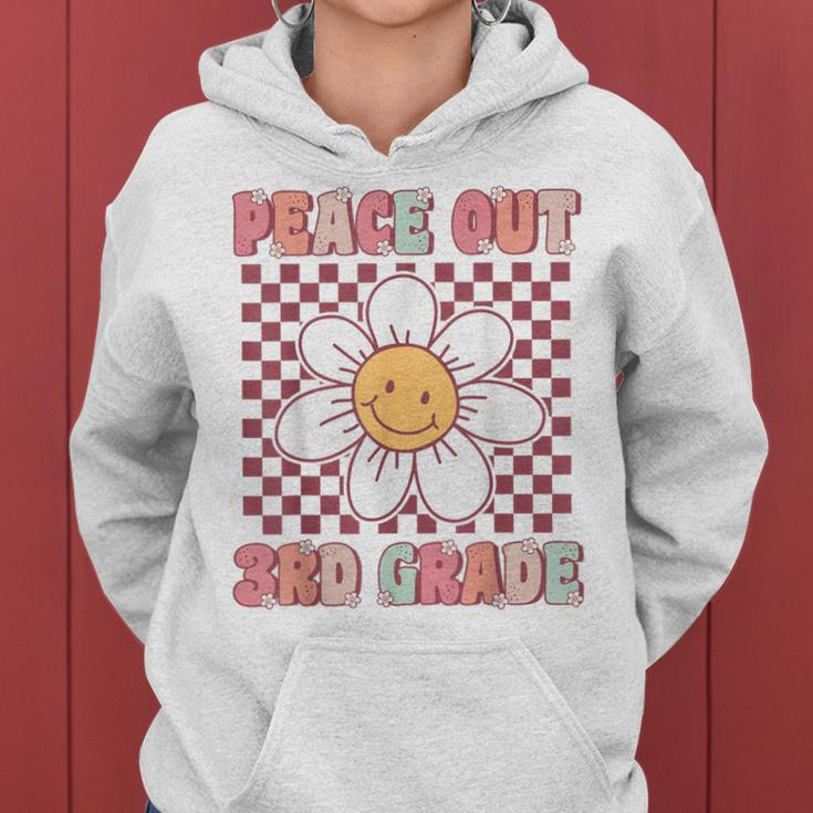 Peace Out Third Grade Cute Groovy Last Day Of 3Rd Grade Women Hoodie