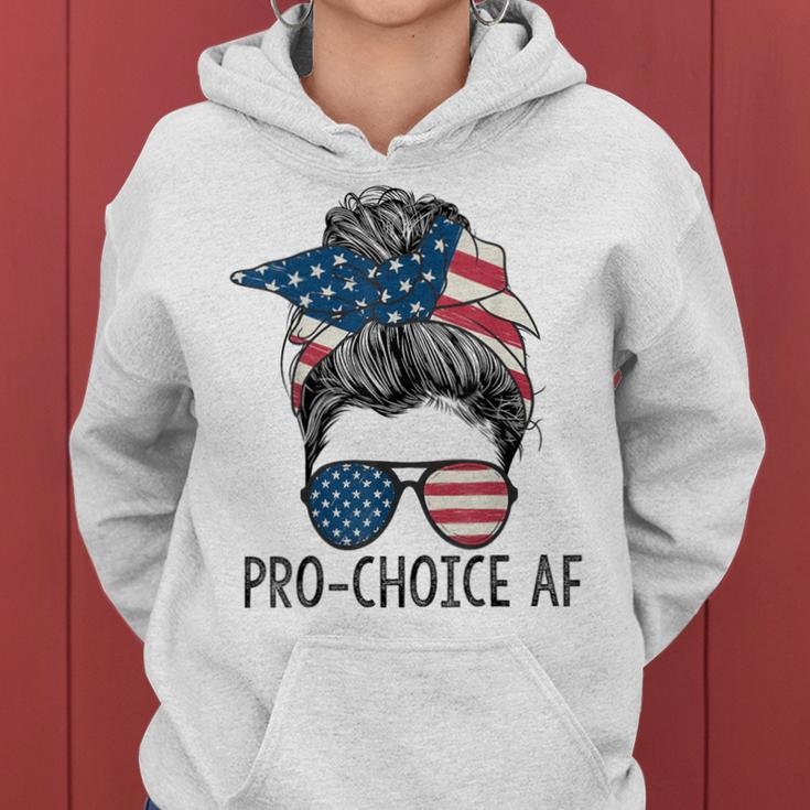 Pro Choice Af Messy Bun Us Flag Reproductive Rights Women Hoodie