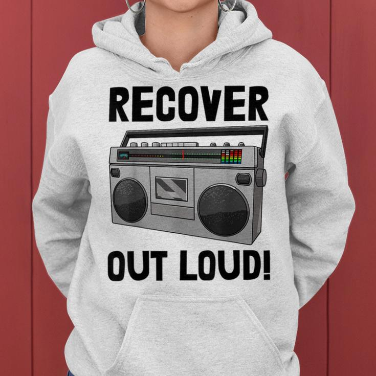 Recover Out Loud Vintage Style Tape Recorder Women Hoodie