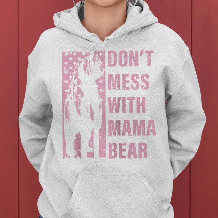 Retro Don't Mess With Mama Bear Lustiger Muttertag Raglan Kapuzenpullover für Damen