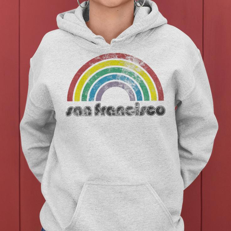 San Francisco Rainbow 70'S 80'S Style Retro Gay Pride Women Hoodie
